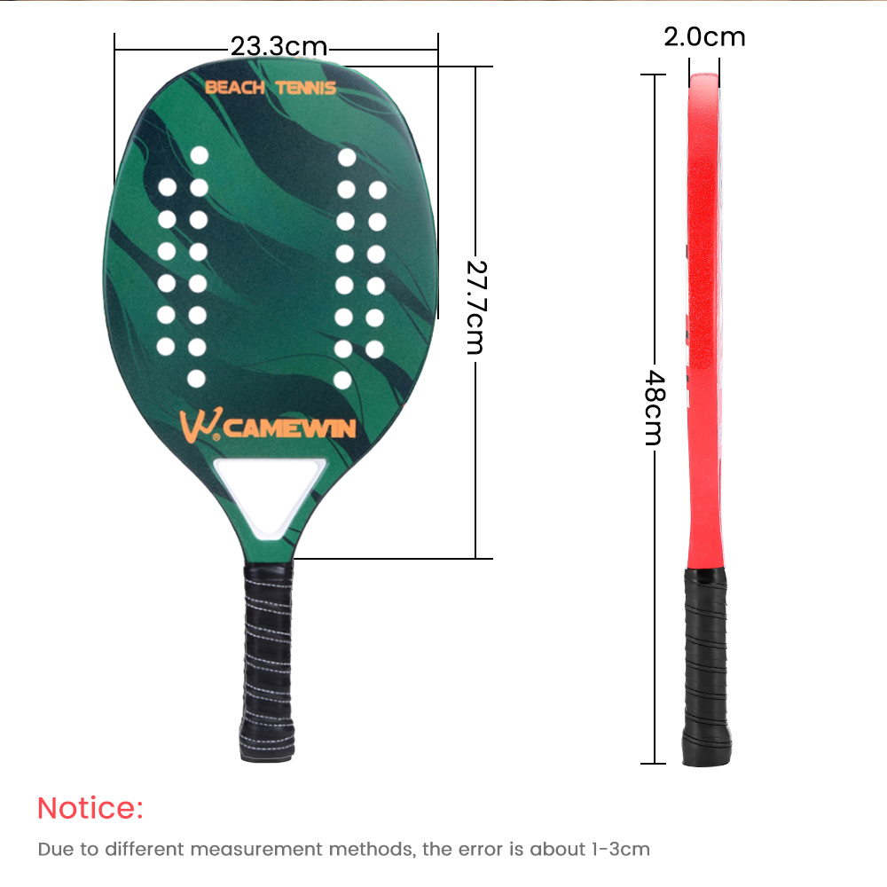 CAMEWIN Beach Tennis Racket Carbon Fiber Adult Professional High Quality Sport Goods Equipment Lightweight Soft EVA Face Racquet