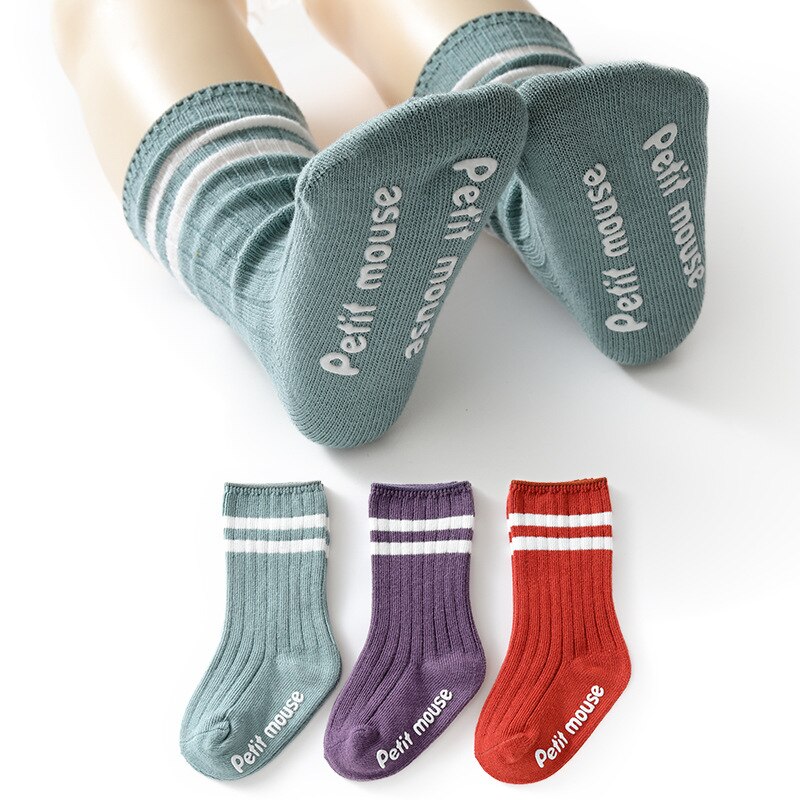 3 pièces/lot bébé bambin chaussettes anti-dérapant Silicone chaussettes bas bébé garçons chaussettes pour 0-3 ans enfants enfants chaussettes