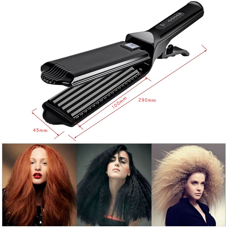 Hair Crimper Curling Iron Wand Ceramic Corrugated Wave Corn Irons Wave Curler Iron Electric Corrugation Plate Clip