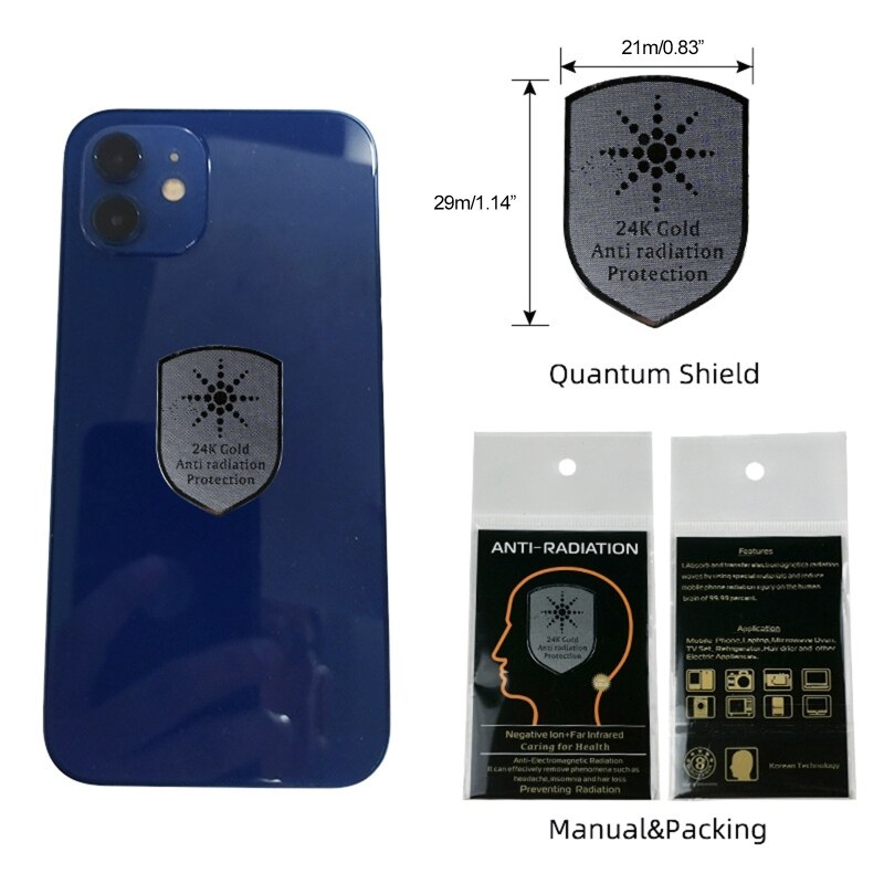 R9JA Anti-radiation Mobile Phone Stickers EMF Protection Shield 24k Gold Sunflower