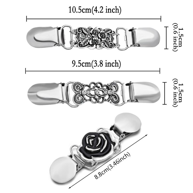 Retro Vest Clip Trui Clip Vrouwen Filigraan Cinch Terug Van Jurken Sjaal Clip