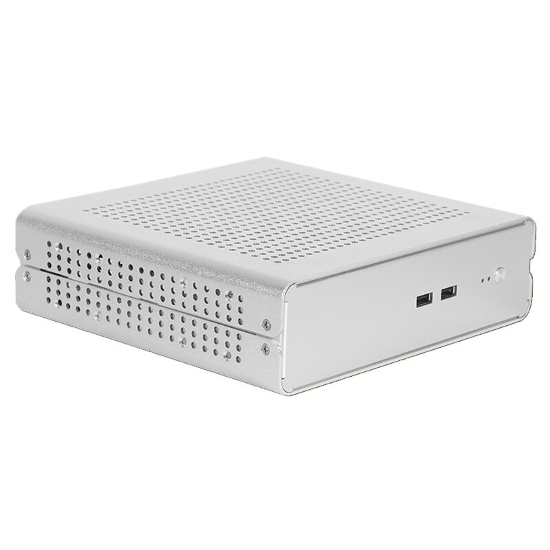 ITX mini case All aluminum desktop mini host computer desktop mini ITX case HTPC small case back-mounted