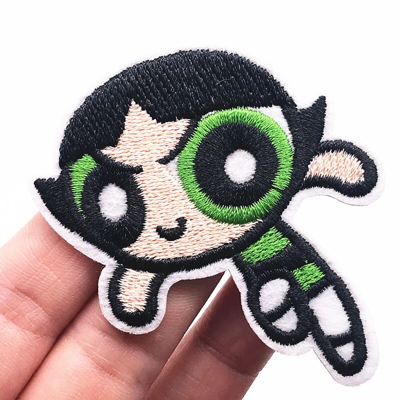 10 Stuks Cartoon Power Meisjes Naaien Levert Ijzer Op Kleding Applique Patch Diy Kleding Accessoires Borduurwerk Patches: Gun Metal