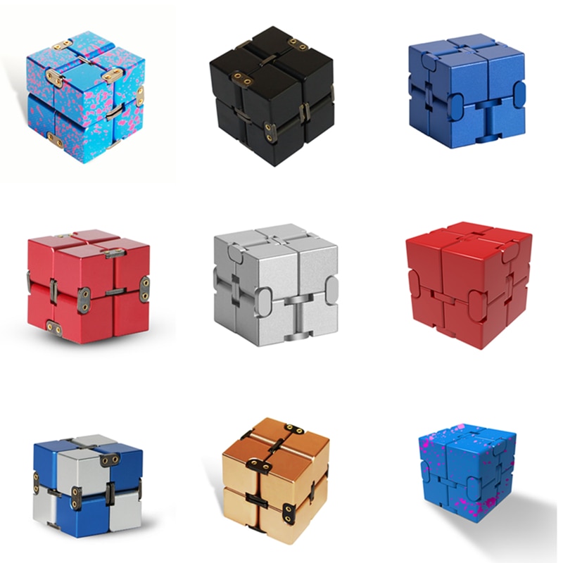 Infinite cubo magico di Alluminio Cubo Giocattoli Premium Metallo Magico Infinito alleviare lo stress Cubo Dello Stress per EDC Cubo