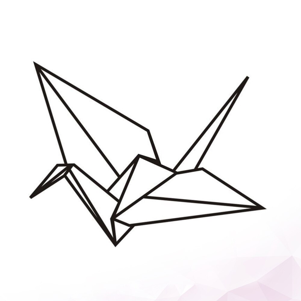 1PC Geometric Wall Sticker Origami Crane Shape Background Sticker for Bedroom Living Room Decoration
