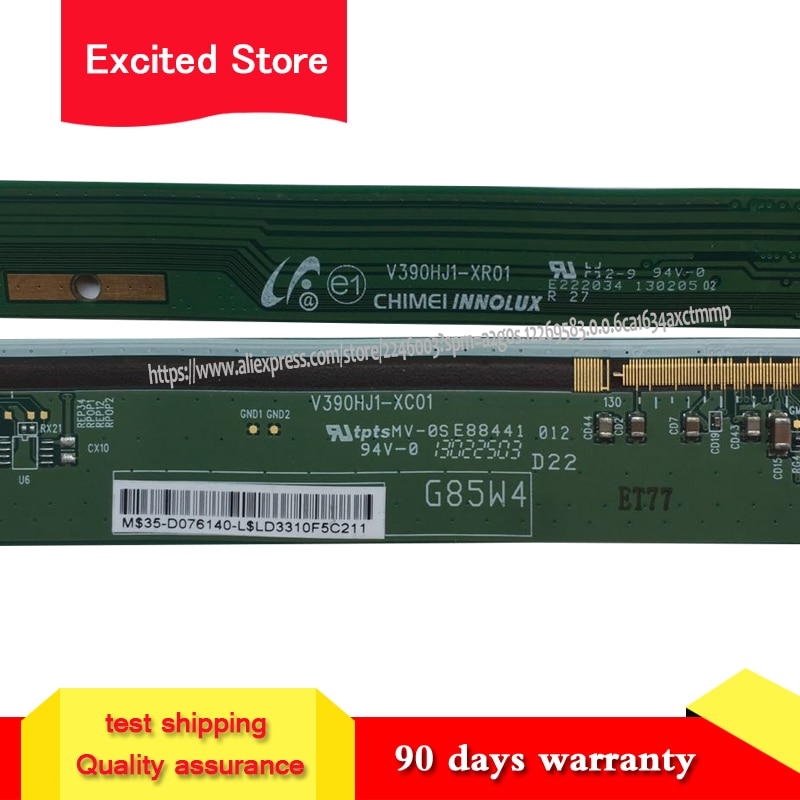 Oryginalna 1 para/2 szt. V390HJ1-XC01 V390HJ1-XR01 V390HJ1 -P02 obrót silnika.C1 płyta LCD część PCB