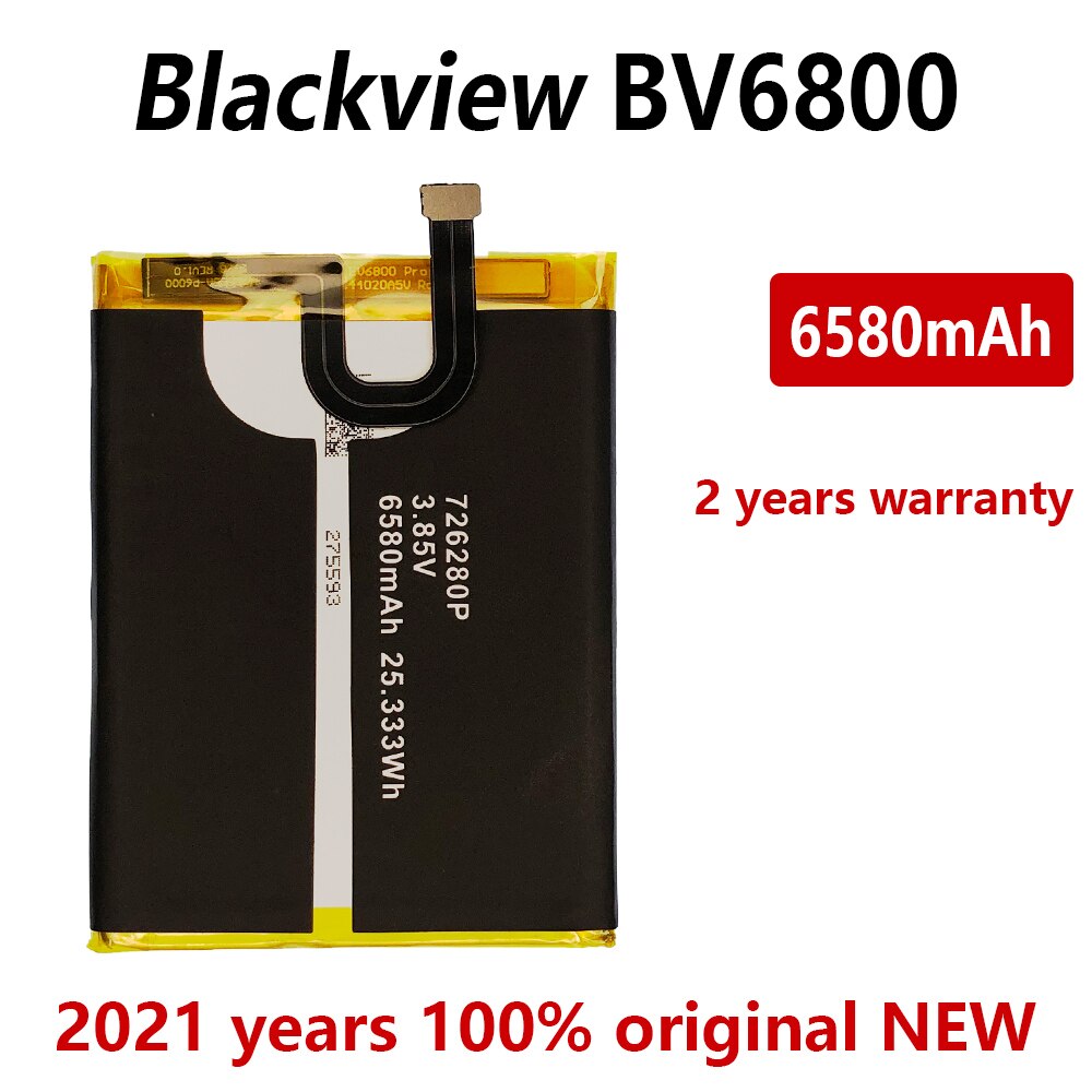 Batterie de remplacement pour Blackview BV6800 Pro, 100% d&#39;origine, 6580mAh, étanche IP68, MT6750T, avec Code de suivi