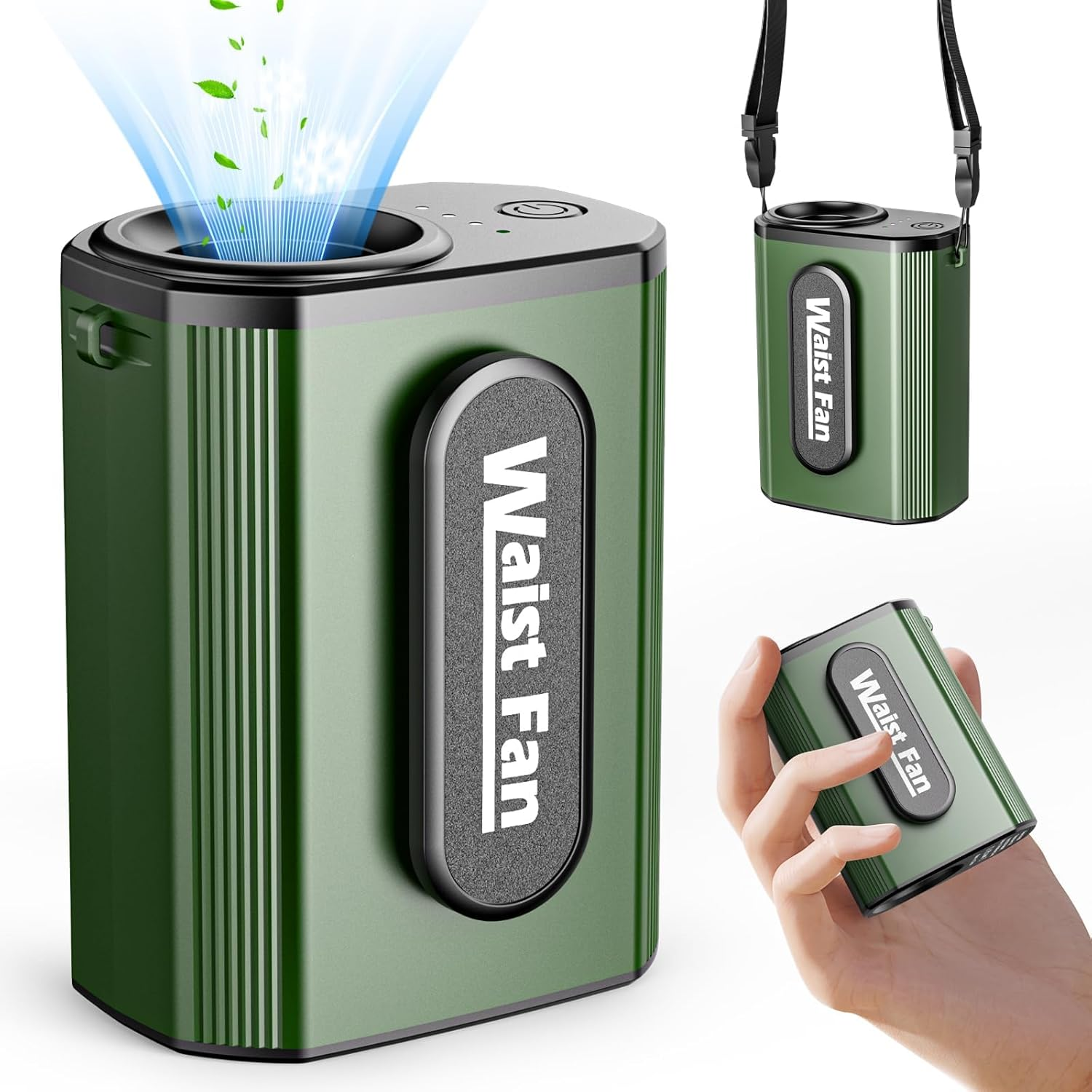 Ventilateur de taille avec flux d'air puissant de 20 000 tr/min, réglage à 4 vitesses, ventilateur de cou suspendu mains libres, rechargeable jusqu'à 25 heures pour les travaux en extérieur: Default Title