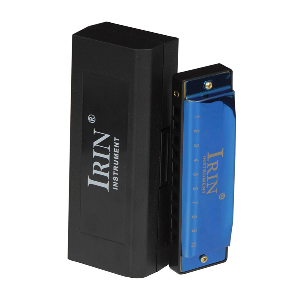 Blues Harp 10 Holes 20 Tone Harmonica Packed With A Box Playing Instruments Small Instruments (Black with Cleansing Towe