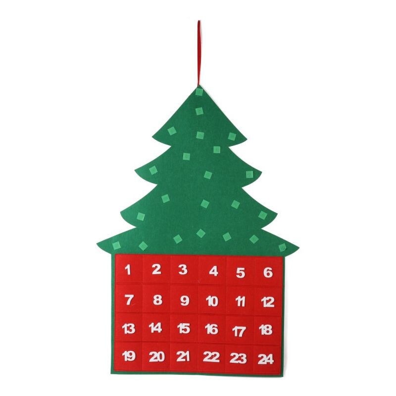 Felt Christmas Tree Advent Calendars DIY 24 Days Countdown Decorations Xmas Wall Door Hanging: Default Title