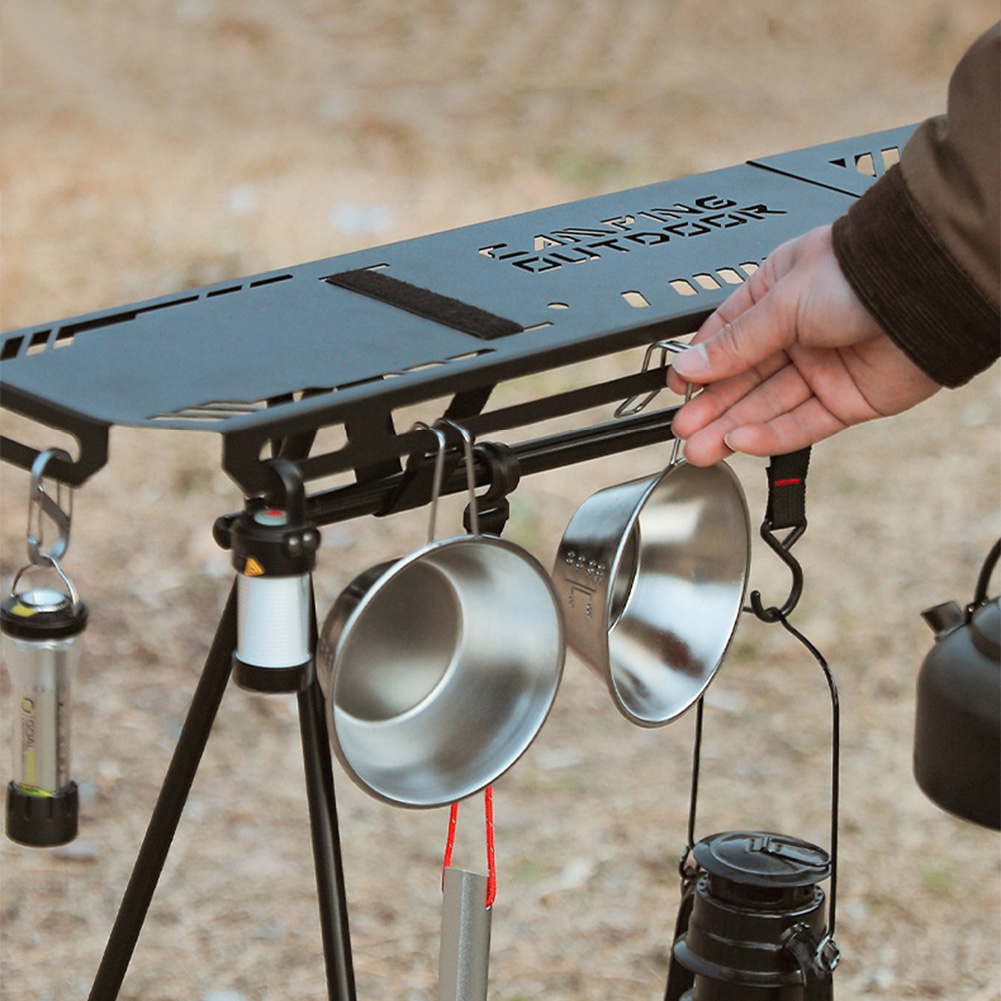 Outdoor-Kochgeschirr Hänge gestell faltbar Camping Stütze Ständer Halterung Platte hängen Organizer Ständer Stativ Regal Tischplatte