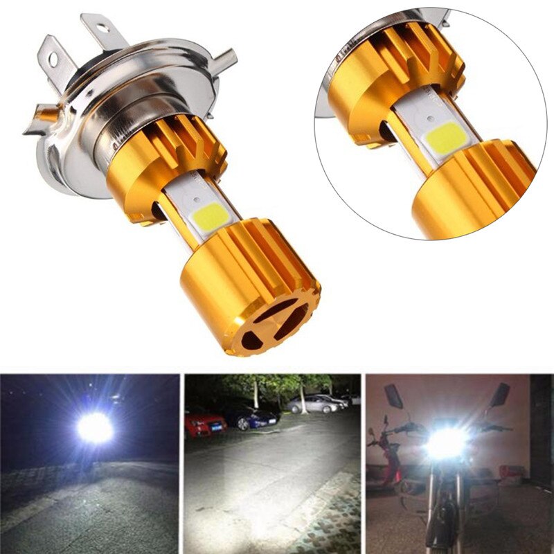 BA20D / H4 Led Cob Motorcycle Bike Hi/Lo Koplamp Lamp DC10-80V 6000K 16W Motorfiets Koplamp lampen Motorfiets Licht