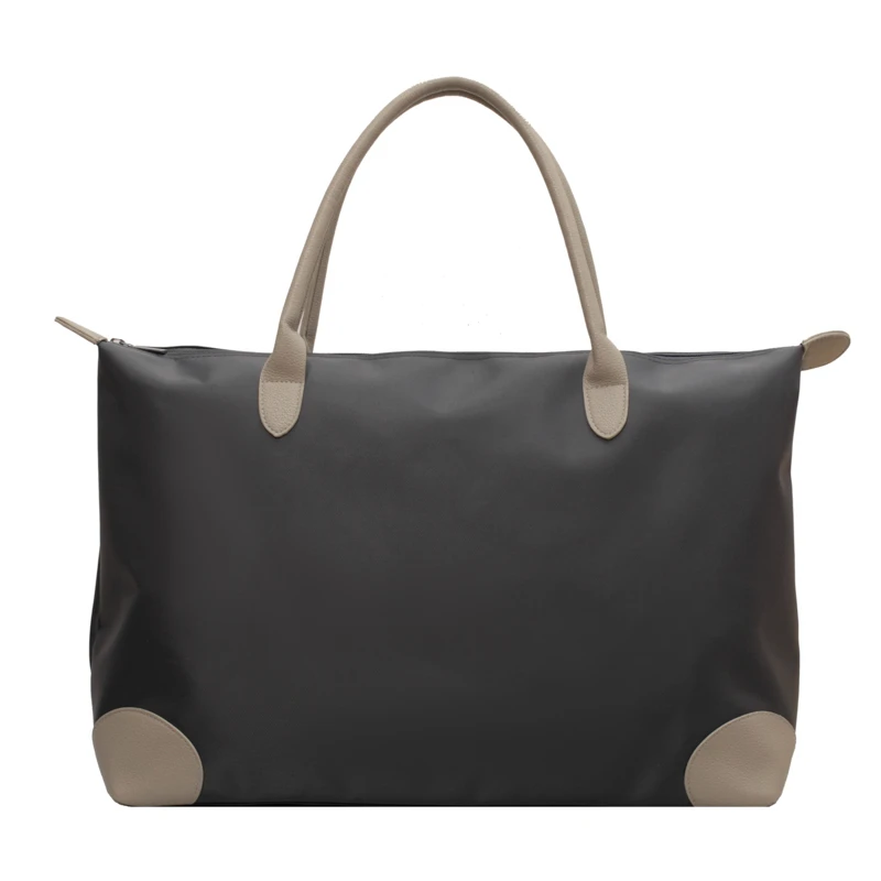 Bolso de mano de tela Oxford para mujer, bolsa de viaje de gran capacidad, impermeable, de gran , para fin de semana: Negro