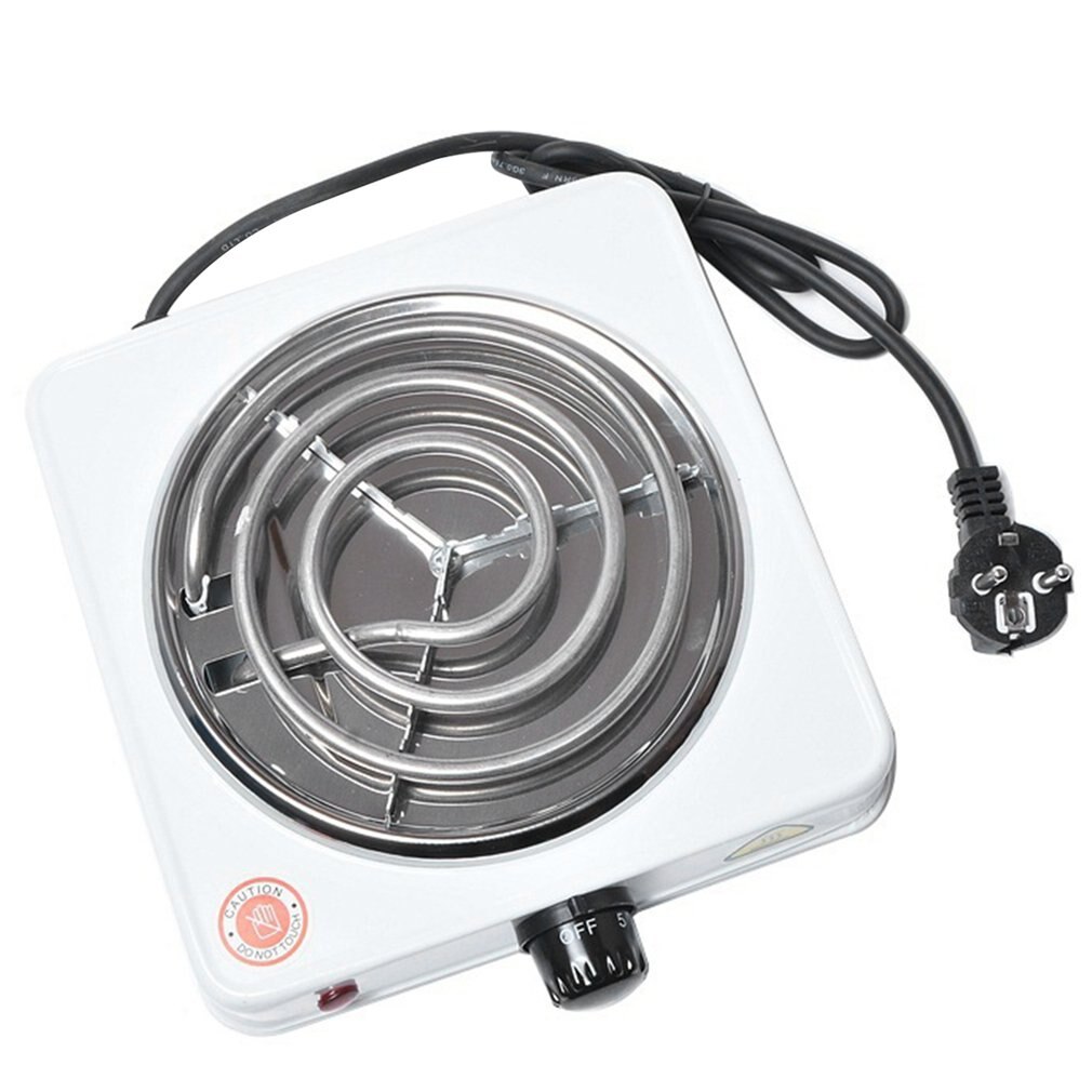 SIC Draagbaar elektrisch fornuis met één plaat, draagbare kookplaat, gietijzer, instelbare temperatuur, voor kamperen, reizen, outdoor-keuken (zwart, 1500 W