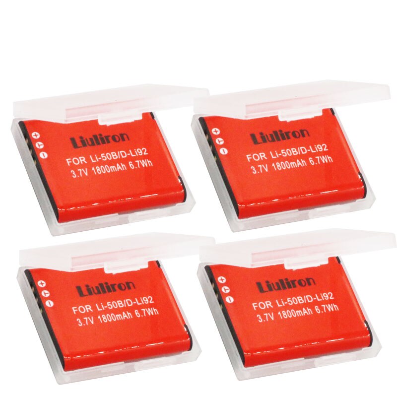 Li50b Li-50B LI50B li 50B Paquete de batería para OLYMPUS SP 810 800UZ u6010 u6020 u9010 SZ14 SZ16 D755 u1010 SZ30 SZ20 XZ-1: 4battery