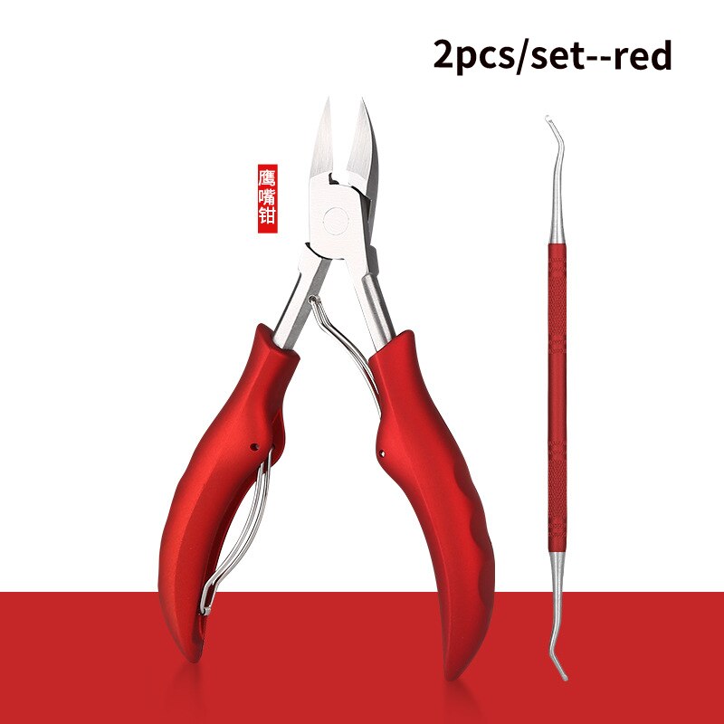 Nail Clippers Nail Correction Pliers Nail Clippers Dead Skin Remover Remove Paronychia Nails Stainless Steel Nail Clippers Tool: 2pcs Red