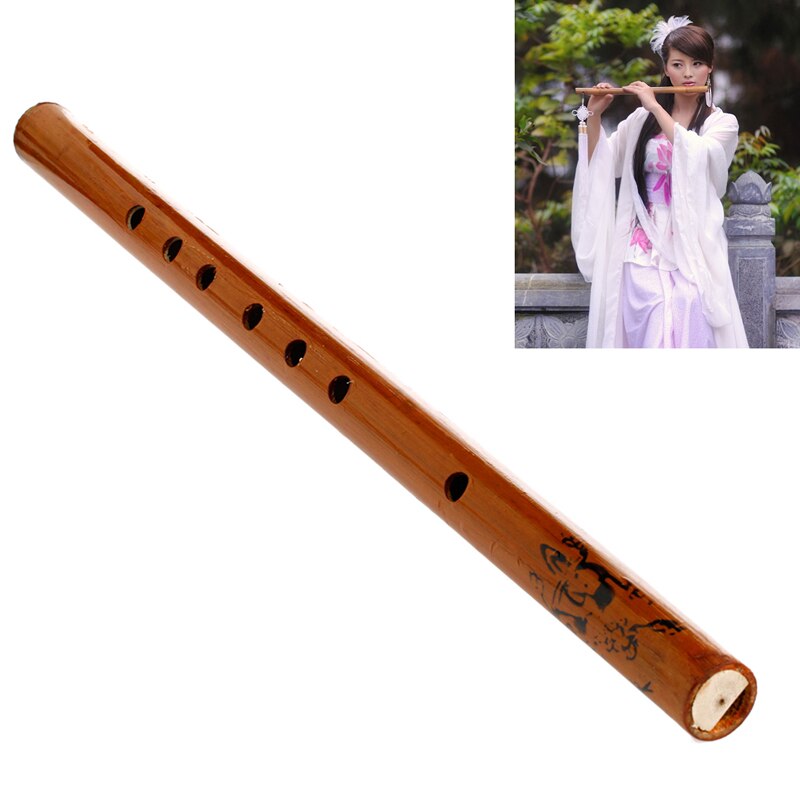 Traditionelle 6- loch-bambusflöte/klarinette, schülerinstrument, holzfarbe  r9ce