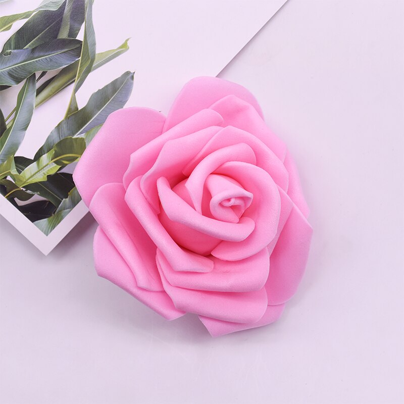 30Pcs 8 Cm Grote Foam Rose Kunstmatige Bloemhoofdjes Voor Bruiloft Decoratie Diy Kransen Boeket Handgemaakte Ambachten Accessoires