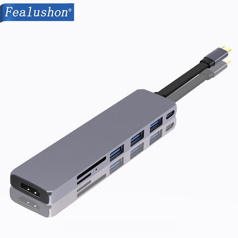 USB C Laptop Docking Station USB 3.0 HDMI USB Hub Fealushon for Laptop Macbook Pro HP DELL Surface Lenovo Samsung Dock Station