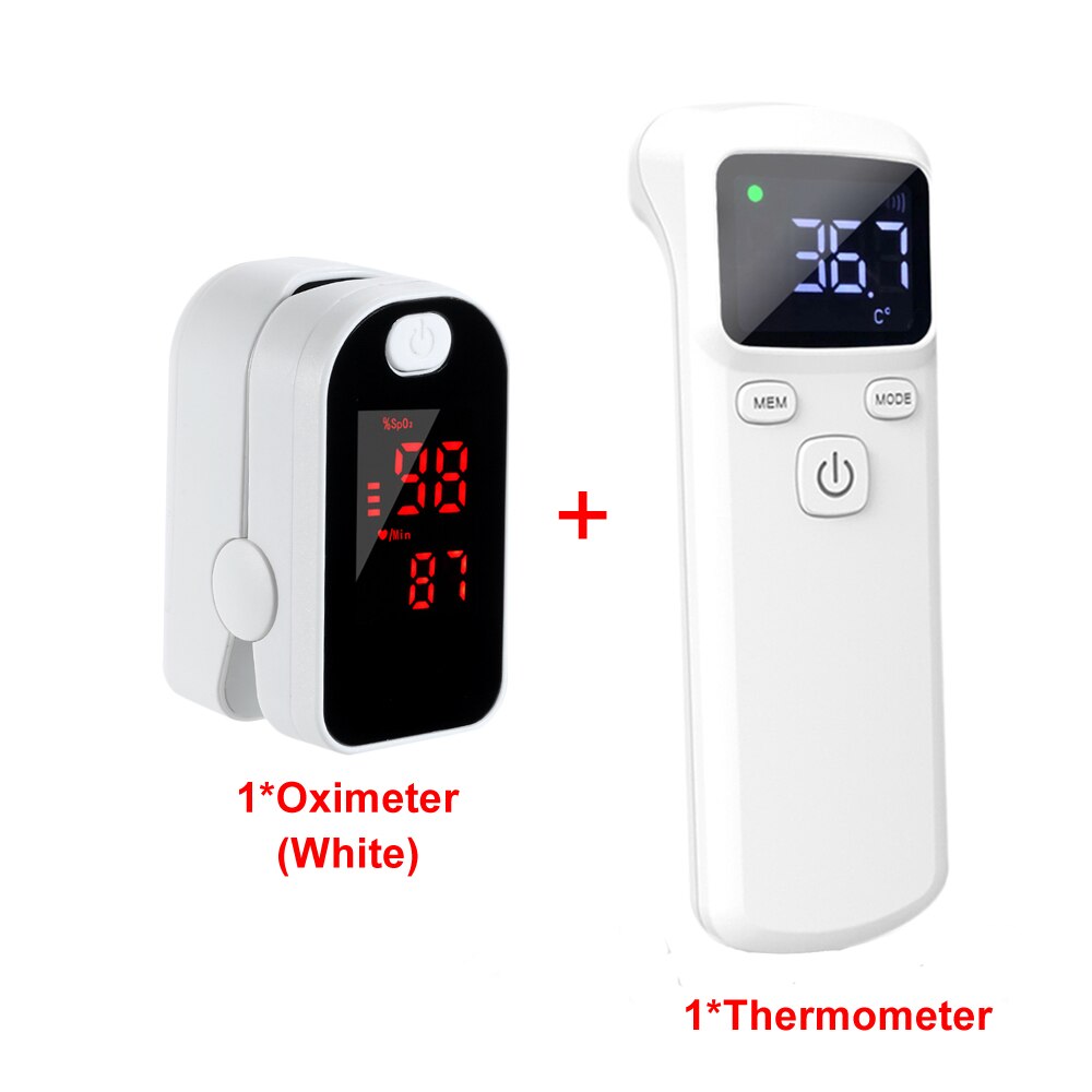 Pulsómetro Digital con Clip para dedo pulsómetro, Sensor de saturación de oxígeno en sangre para el hogar: W Add Thermometer