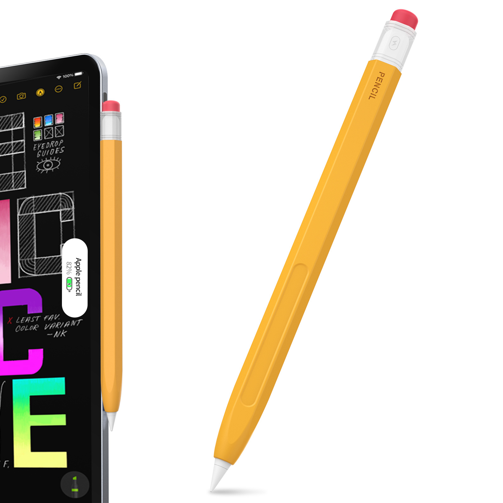 Pour Apple Pencil Pro/2e génération - Étui rétro transparent: Kaki
