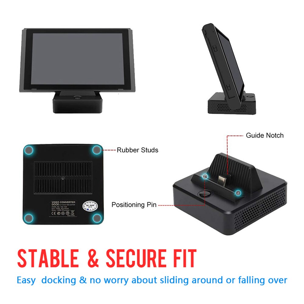 For Switch HDMI Charging Dock Station Adjustable Bracket HDMI Video Conversion Charging Charger Base For Nintend Switch Host 1