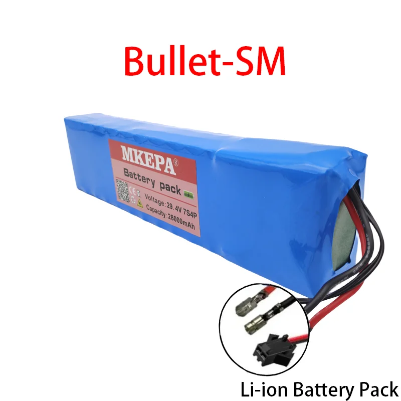 24V 7S4P 18650 28Ah Rechargeable Lithium Ion Battery Pack 29.4V for Batteries+29.4V Charger: GRAY