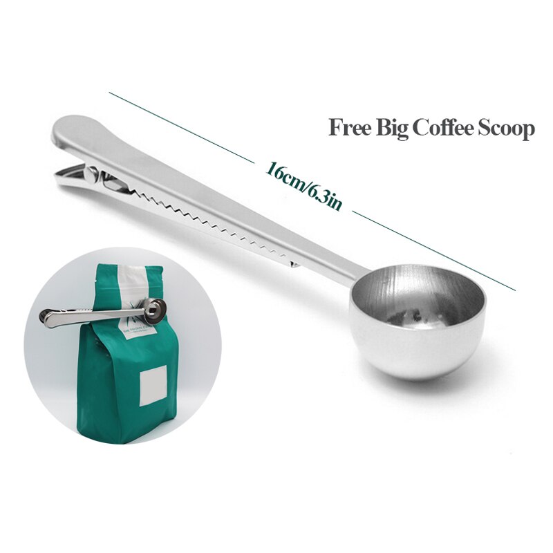 Mini molinillo de café Manual de acero inoxidable 304, herramienta de cocina, molinillo con cuchara de sellado, hecho a mano