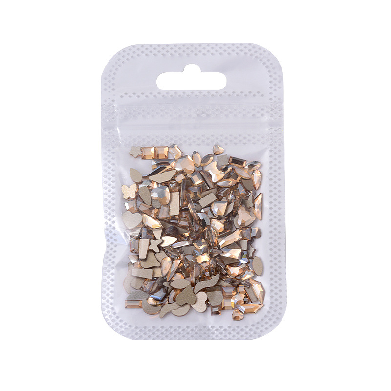 100 Uds Mini forma de cristal diamante decoraciones de uñas fondo plano diamantes de imitación Color mezclado piedras preciosas de vidrio accesorio de manicura DIY