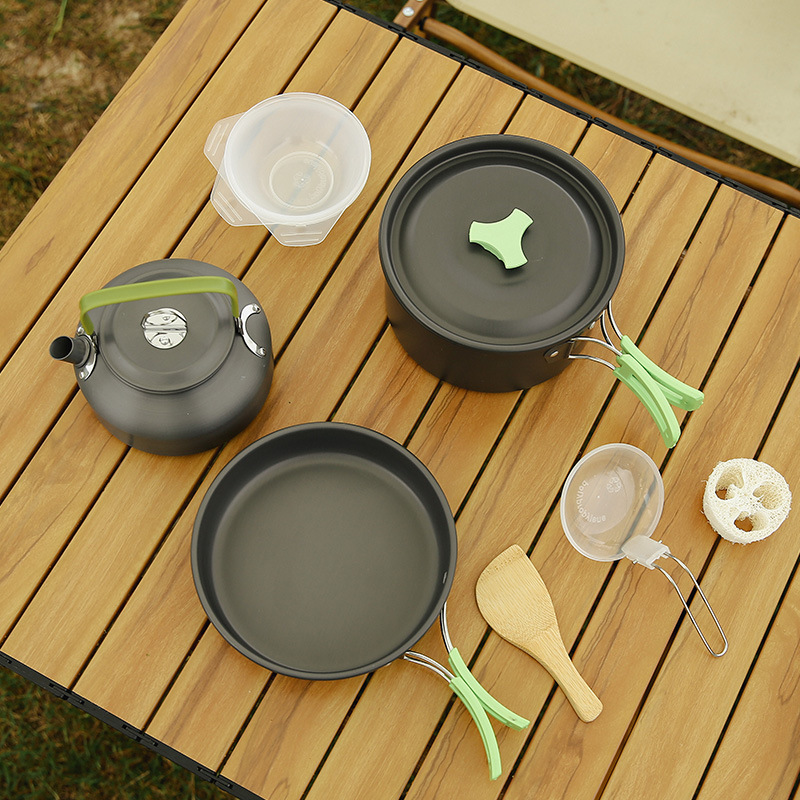 Set da cucina portatile da campeggio Teiera Bollitore per caffè Pentola Pentole DS-308