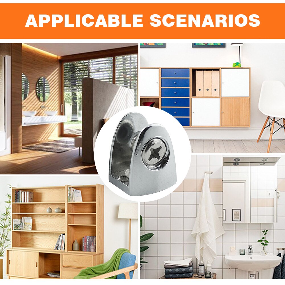 10pcs Zinc Alloy Glass Clamp Balustrade 8 To 10mm Adjustable Anti Corrosion Home Easy Install Handrails Flat Back Staircase