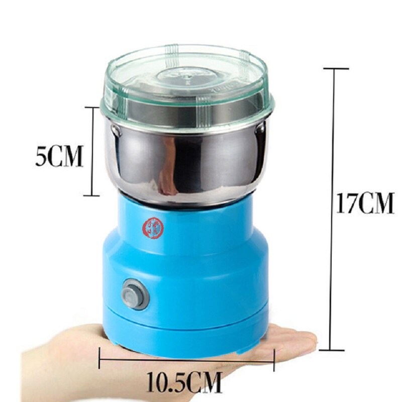 Molinillo Eléctrico de granos de café con enchufe UE/UK/US/AU, molinillo de granos de cereales para cocina, nueces, especias, molienda, máquina de café doméstica: US plug blue