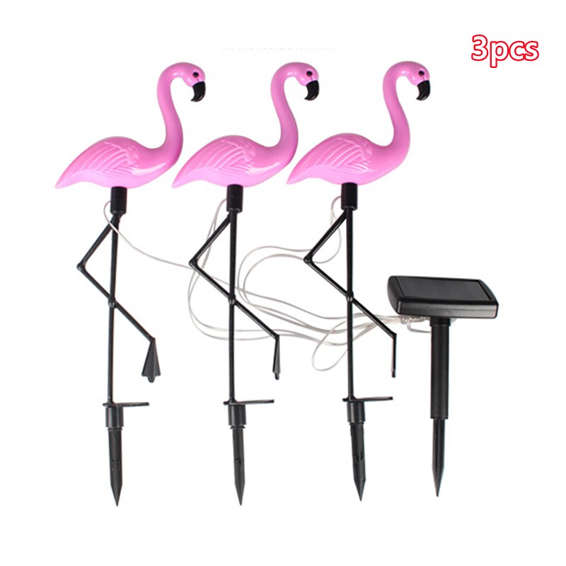 Flamingo Garden Solar Lights Outdoor Decoration Stake Lights Landscape Pathway Yard Lawn Patio Ornament Solar LED Decor Lamp: Flamingo-3PCS