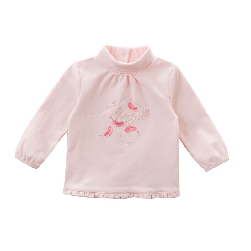 DB6118 dave bella herfst baby meisjes mode t-shirt kids peuter mooie tops kinderen tee: pink / 6T