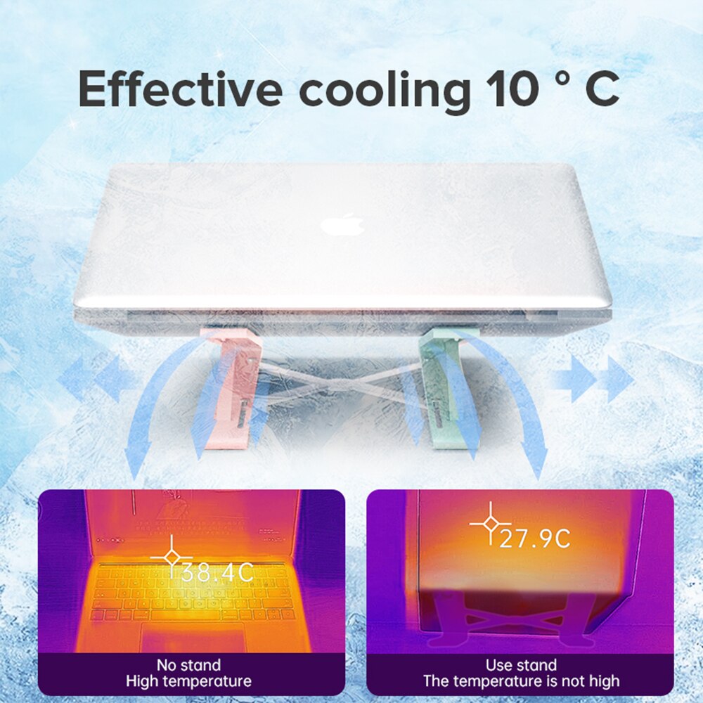 Llano Laptop Stand - 8 Adjustable Angles - Portable Notebook Holder - Cooling Riser for 11-15.6 Inch Laptops