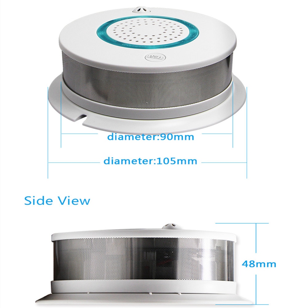 PGST 438R Smoke Detector Fire Protection Sensitive Alarm Sensor Firefighters for 433MHz Alarm Home Security System