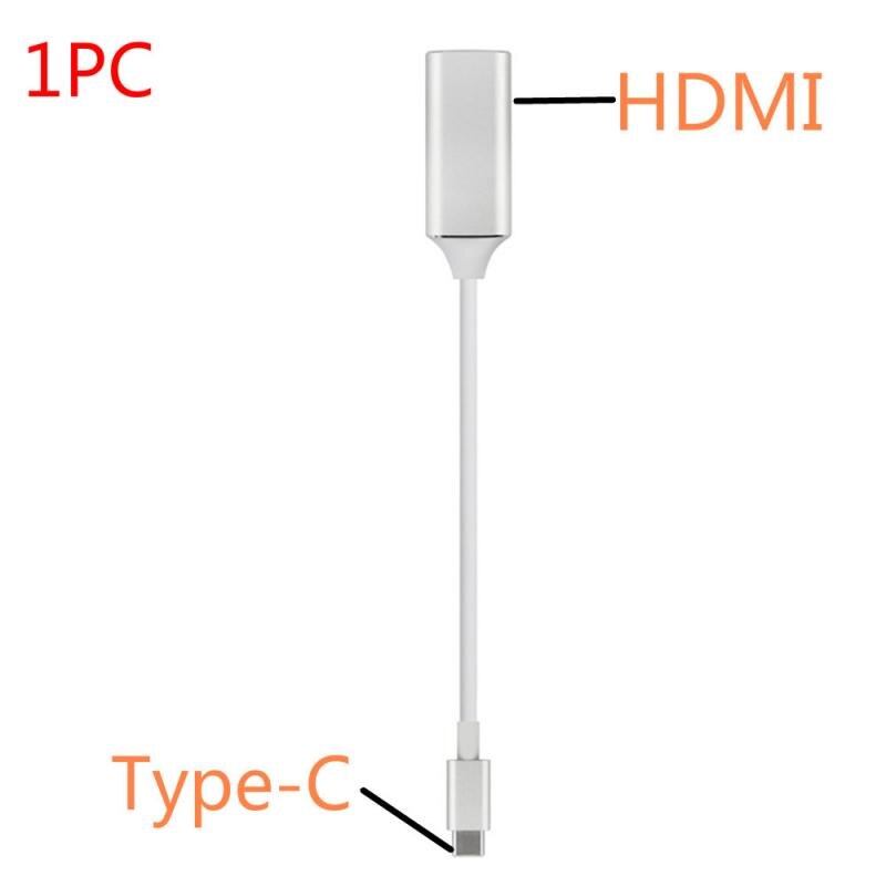 Ultra Hd 4K Usb Type C Naar Hdmi Kabel Adapter Hdtv Video Kabel Converter USB-C Naar Hdmi Kabel Adapter voor Samsung Huawei Mackbook: HDMI White