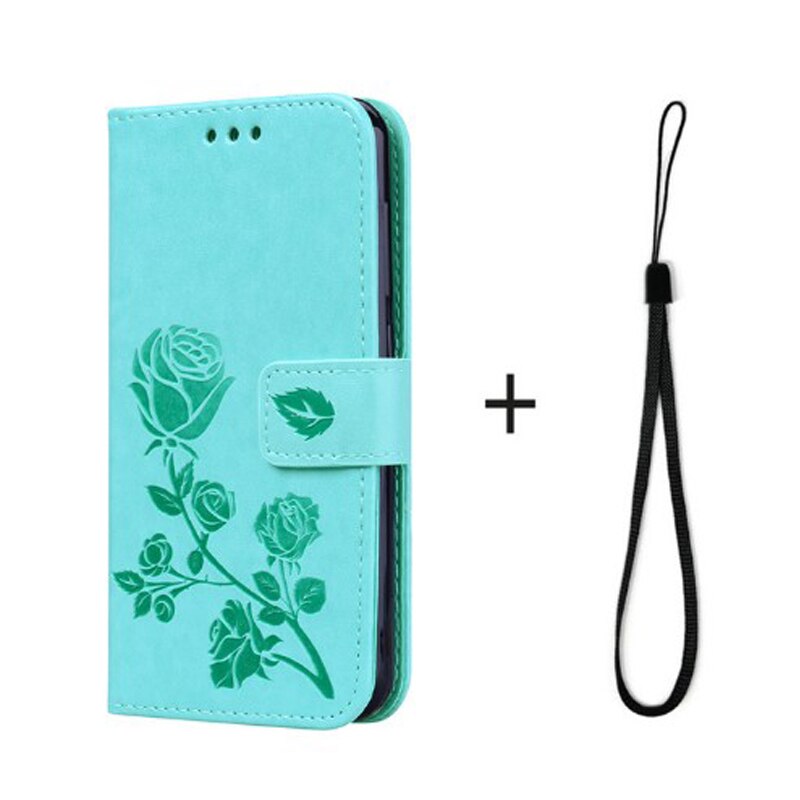 Capa carteira para samsung galaxy a02 SM-A022M a022f couro livro funda capa para samsung a02 a 02 caso do telefone da aleta escudo etui coque: MGH Green Strap