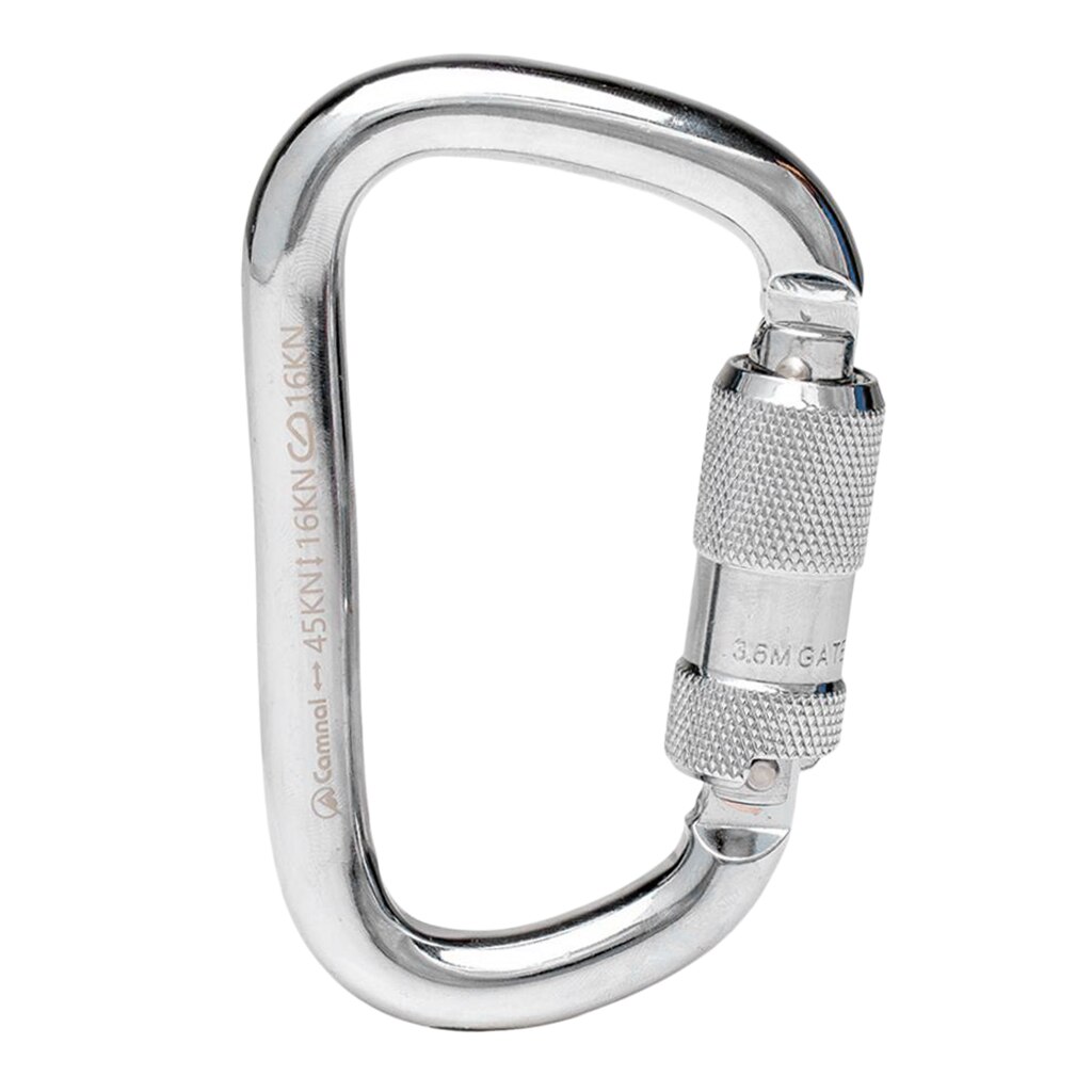Auto Locking Rock Climbing Carabiner Clips, 45KN Heavy Duty for Rappelling Swing & Gym, D-Shaped
