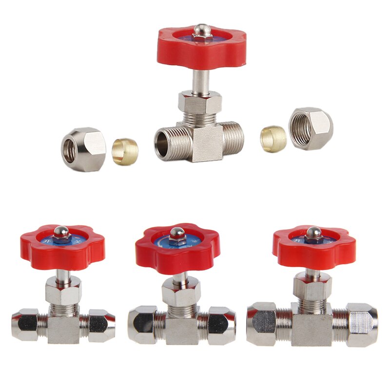 Valvola A Sfera A 3 Vie In Ottone - 3/8" X 3/8" X 1/2" - Attacco A Tubo E Filetto Maschio - Forma A Y Con 2 Interruttori