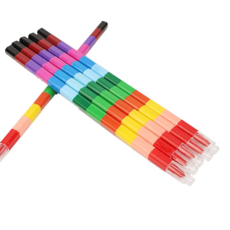 A18 bloques de lápices de cera para pintar 12 colores dibujo lápiz de Color los niños de la Escuela de escritura bolígrafos de papelería de