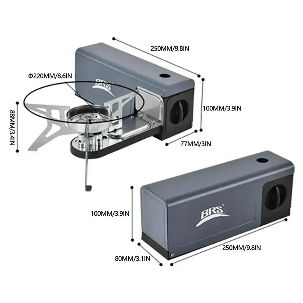 BRS-97 Estufa de Cassette plegable de 3800W, estufa de Gas portátil para acampar, horno de Cassette de acero inoxidable, quemador de Gas, accesorios para acampar: Azul