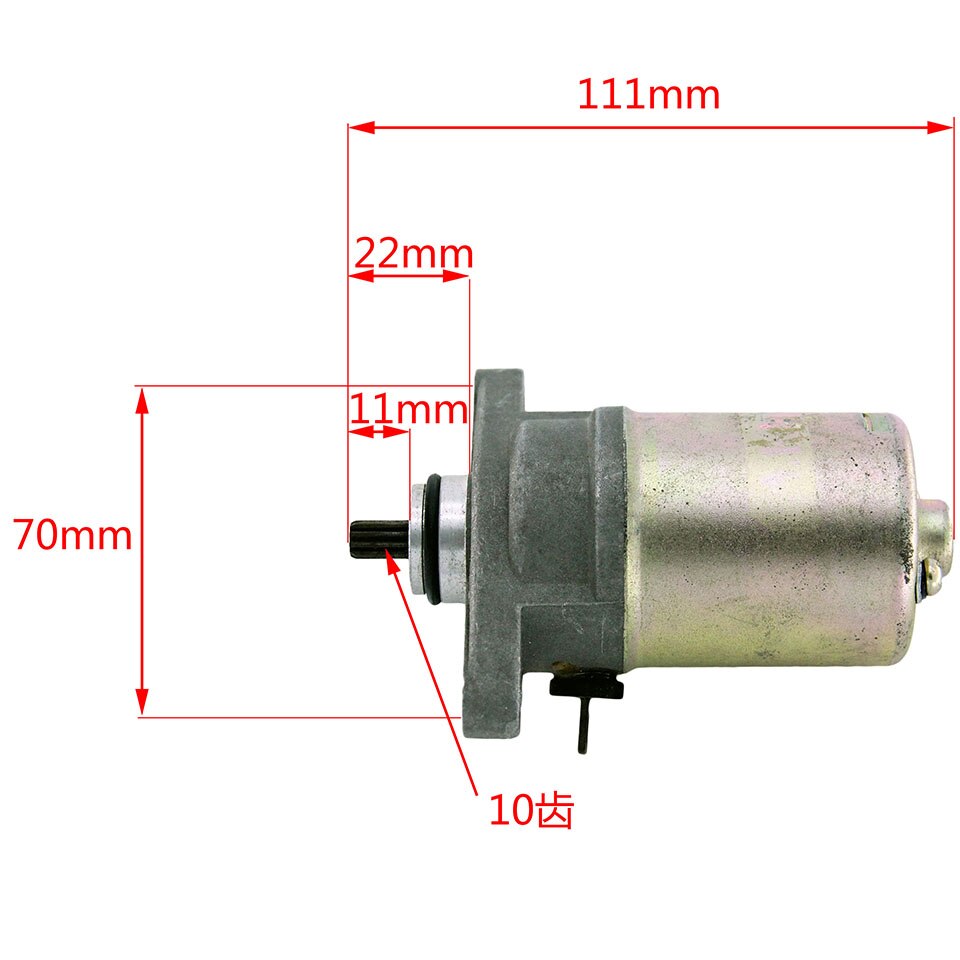 10 tænder  gy6 50cc motorcykel starter 10 tænder startmotor til  gy6 50cc motorer atv dirt bike motocross 2cq-165