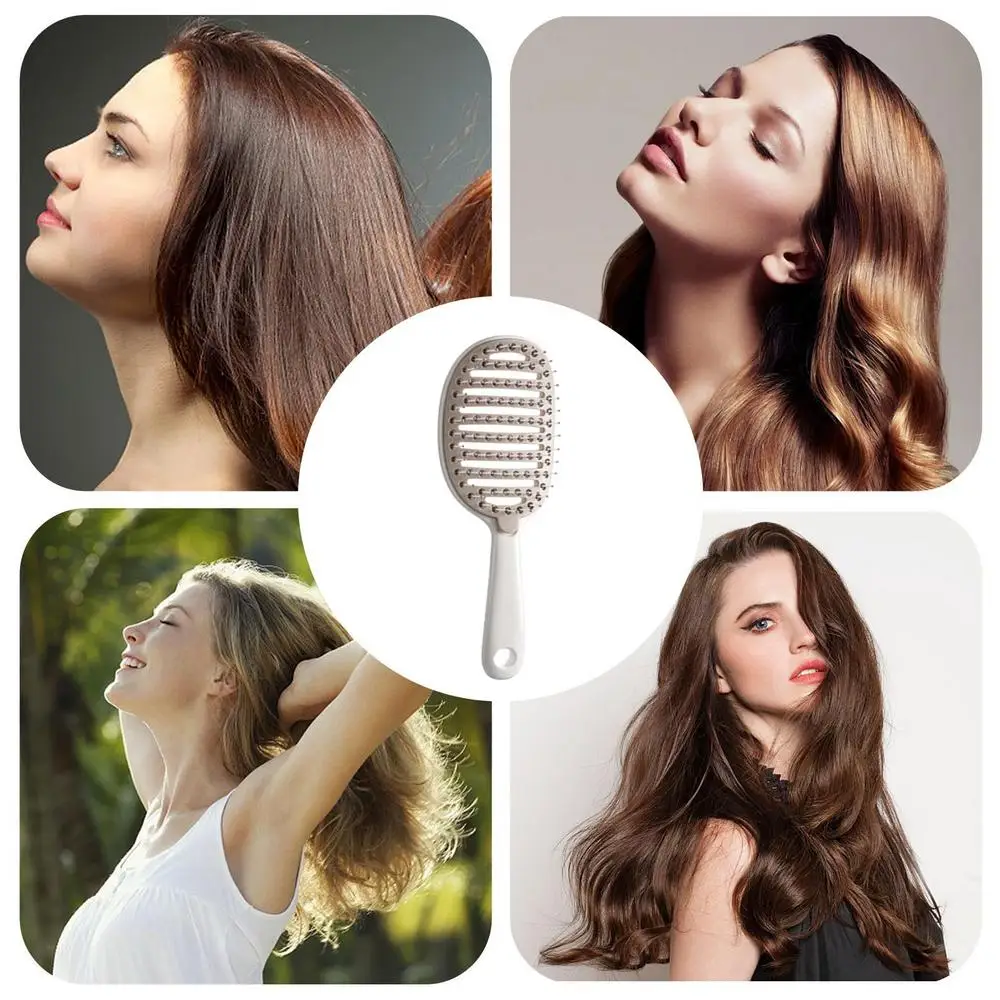 Gebogene, belüftete Haarbürste, Paddel-Entwirrungs-Paddelbürste zum Föhnen, belüftete Paddelbürste, gebogene Haarbürste für nasses, kurzes, lockiges Haar