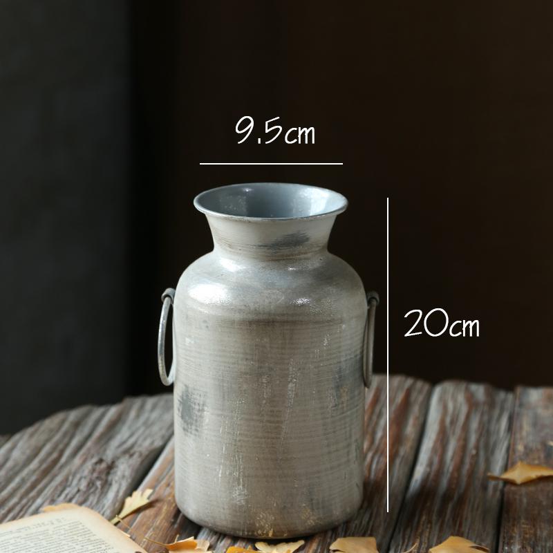 Gylden årgang gammel smijern vase blomst sølv europeisk blomsterpotte beger klassiske blomster ornamenter: Q