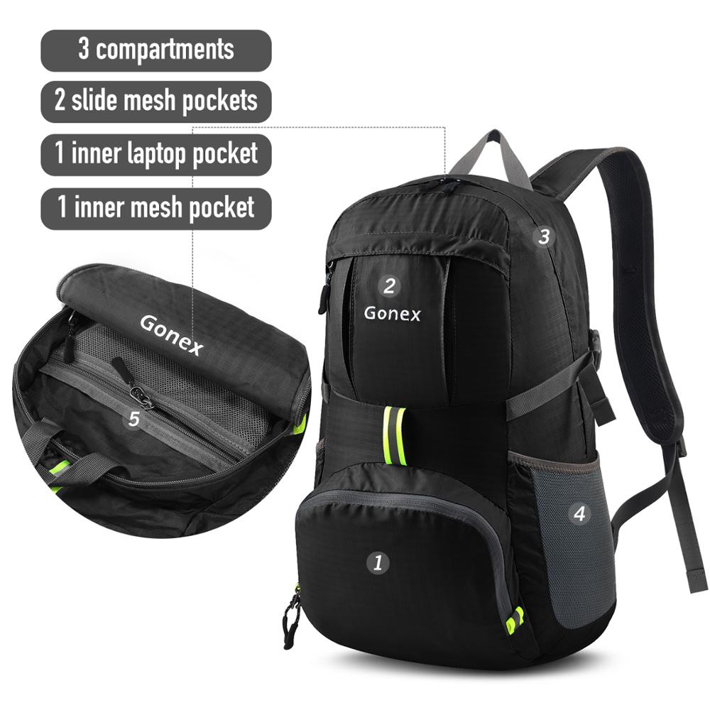 Gonex 35L Reisen Rucksack draussen Gepäck Tasche Faltbare Camping lässig Rucksäcke Daypack Für Schule Reise Wandern Ich bin Freien