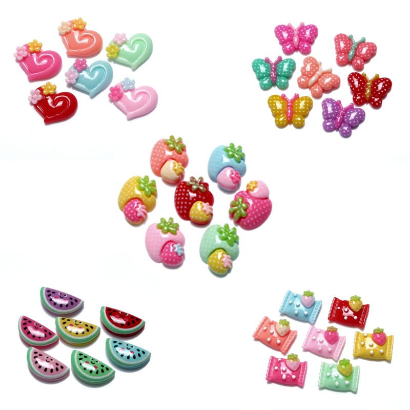 Cabochon en résine mixte, 50 pièces, jolis bonbons, embellissements pour Scrapbooking, accessoires de bricolage, fournitures artisanales de décoration,