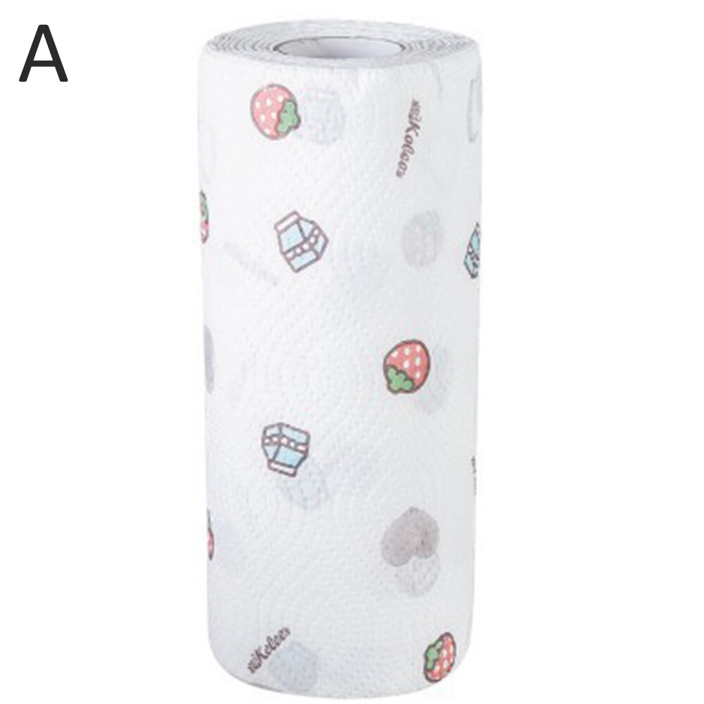 80Pcs/Roll Wegwerp Schoonmaken Papier Keuken Vaatdoek Olie Absorberend Papier Handdoek Nat Droog Dual Purpose Schotel Handdoek: A