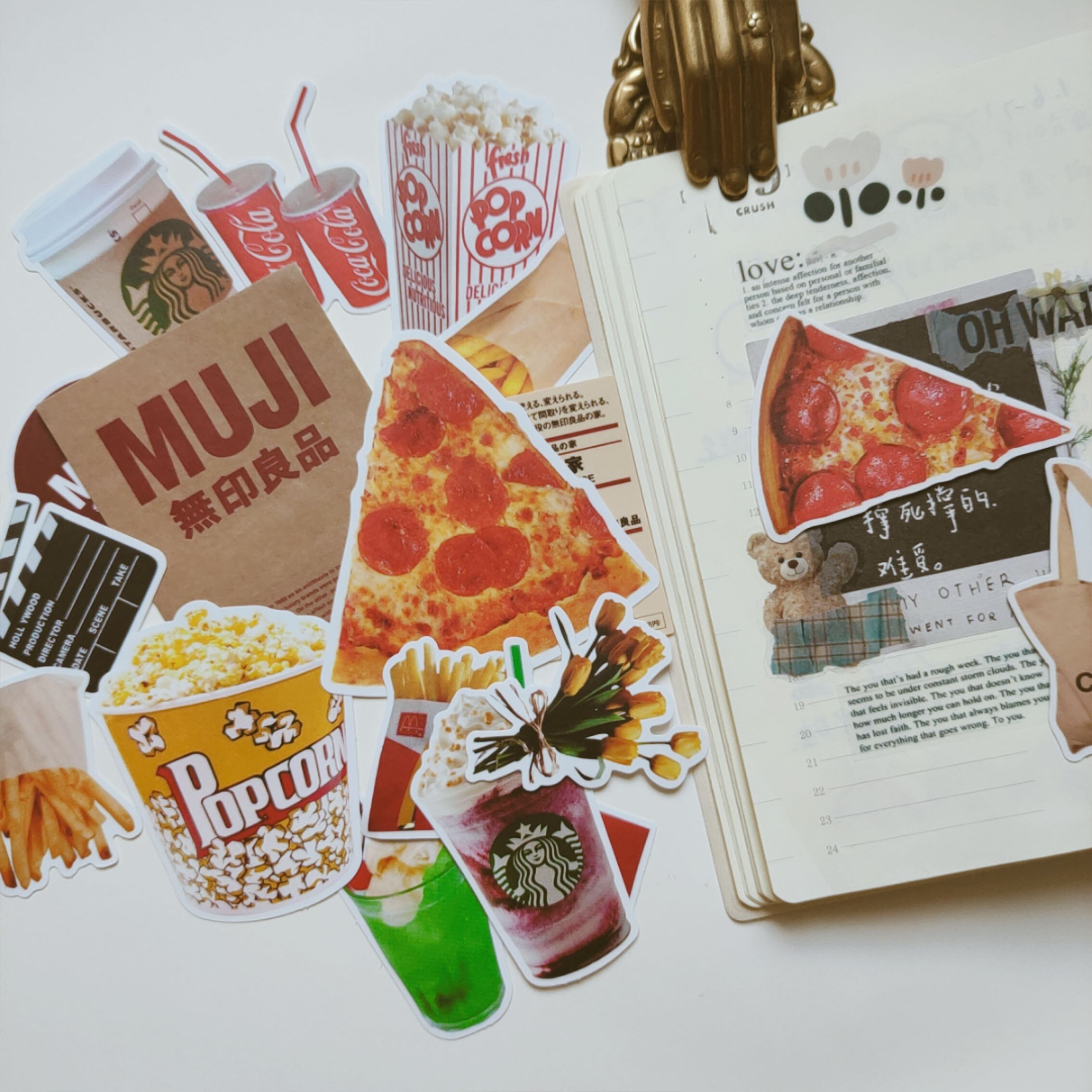 Fast Pizza Food Stickers DIY Scrapbooking Album Diary Mobile Phone Computer Happy Planner Decoration Seal Stickers
