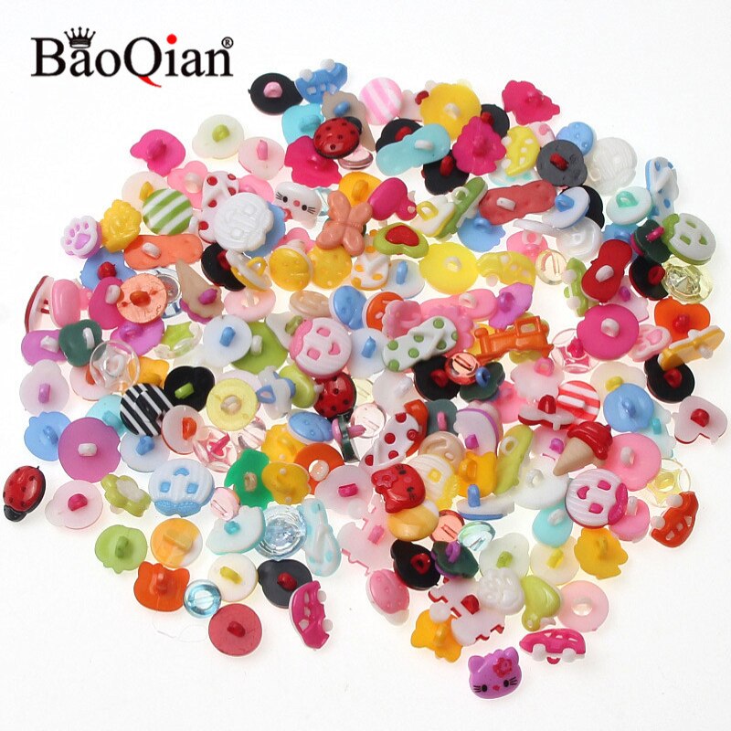 20 PCS/50 PCS/100 PCS Mix Vorm Veel Kleuren DIY Scrapbooking Cartoon Knoppen Plastic Knoppen kinderen kledingstuk Naaien Begrippen